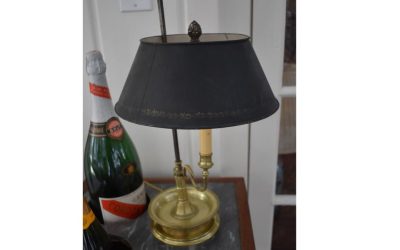 French 19th century brass and tin bouillotte lamp