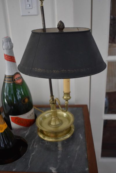 French 19th century brass and tin bouillotte lamp.