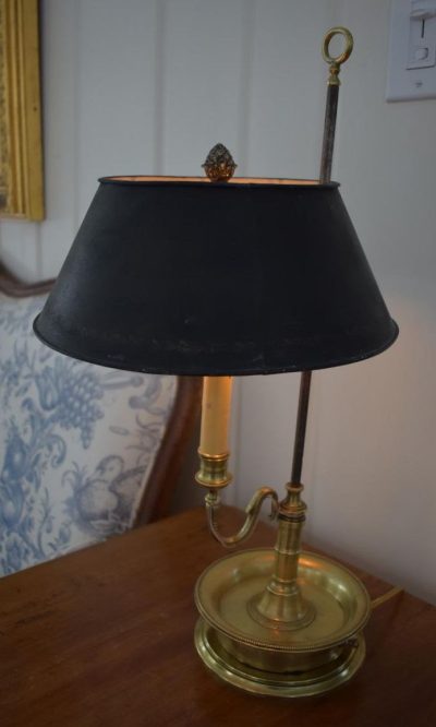 French 19th century brass and tin bouillotte lamp.
