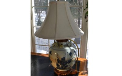 19th Century Chinese Porcelain Oil Carrier Now as a Lamp