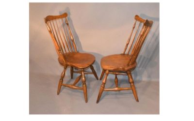 Companion pair of American Windsor Fan Back Side Chairs