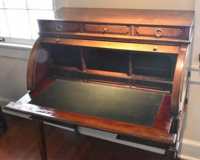 French louis xvi cylinder front desk open