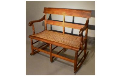 Late Federal, circa 1835, so-called Mammy’s Bench with Rockers