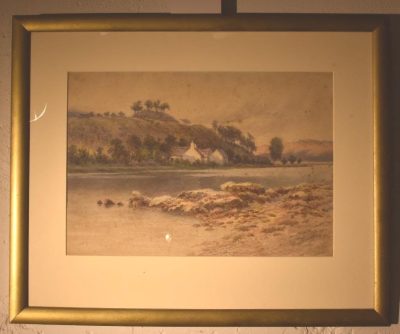 Delicate landscape scene in the French style
