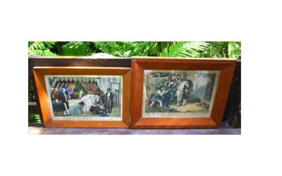 Two N. Courier engravings from late 1800s