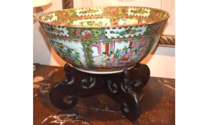 Chinese export Rose Medallion Punch Bowl