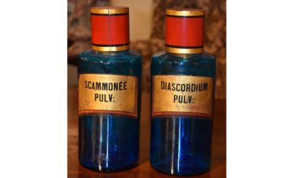 French 19th Century Blue Apothecary Jars
