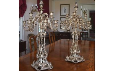 Pair of Grand 12 Arm Candelabras