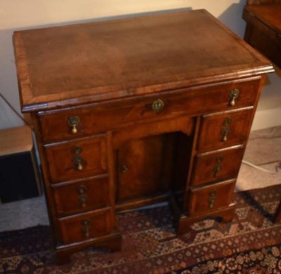 walnut kneehole dressing table side