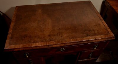 walnut kneehole dressing table side