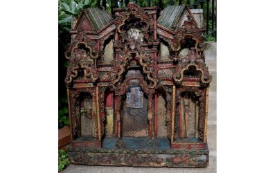 Chinese Polychrome-Decorated Architectural Panel