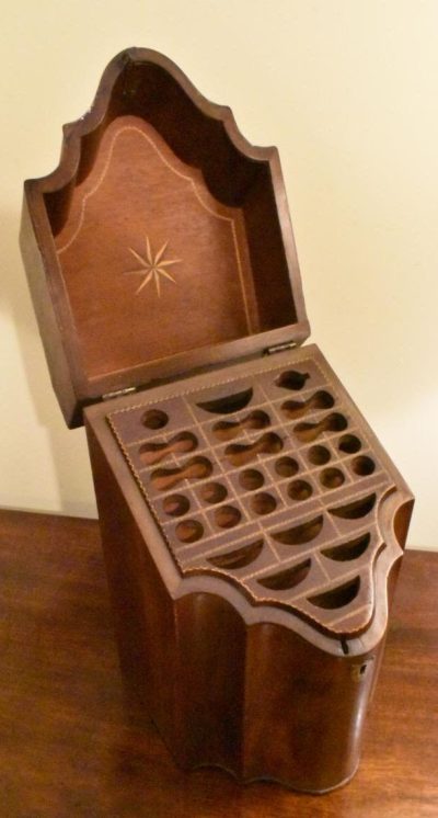 inlaid mahogany Hepplewhite knife and flatware box