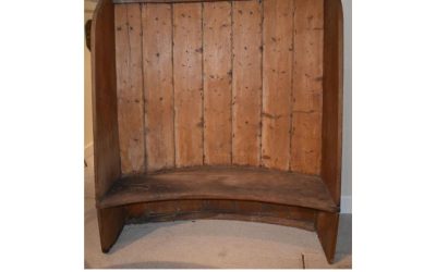 English Curved, High Backed Settle Bench