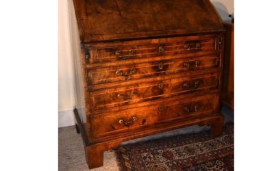 English Chippendale Walnut Slide Front Desk