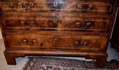 English chippendale walnut slide front desk